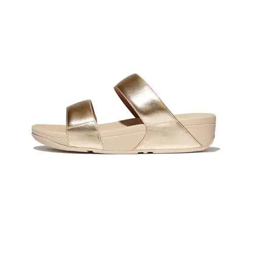 FitFlop LULU 皮革铂金色凉鞋