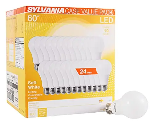Sylvania 60瓦 LED灯泡，柔和灯光24个装