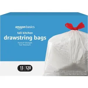 Amazon Basics 13-Gallon Flextra Trash Bags 120-Count