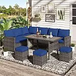 Walmart Outdoor Furniture Sale: 7-pc Dining Set Sectional Sofa Couch