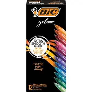 BIC Gelocity Quick Dry Gel Pens 12-Count