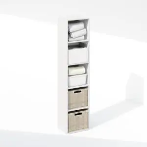 Furinno Reed 5-Tier Open Shelf Bookcase White