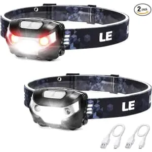 Lighting Ever Rechargeable LED Headlamp 2-Pack