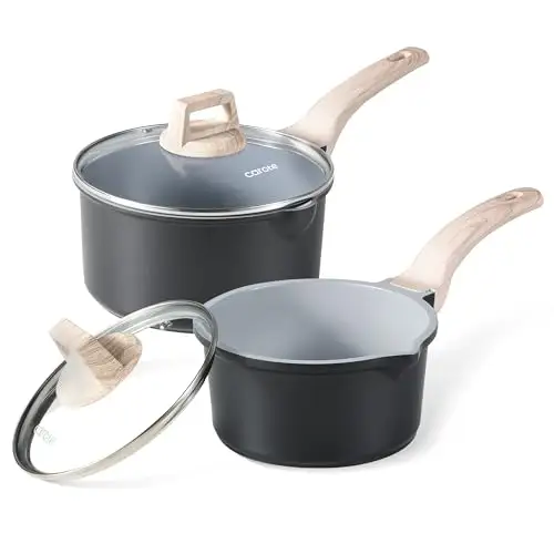 CAROTE 陶瓷不粘带盖汤锅套装 1.5Qt+3.0Qt