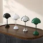 Mainstays Rechargeable 12" LED flowerpot Portable Cordless Dimmable Metal Table Lamp