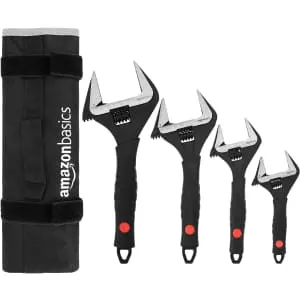 Amazon Basics 4-Piece Adjustable Wrench Set
