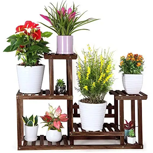 实心松木花盆架 (7-9个花盆)