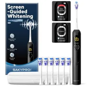 Smart Electric Toothbrush w/ 6 Heads & Travel Case