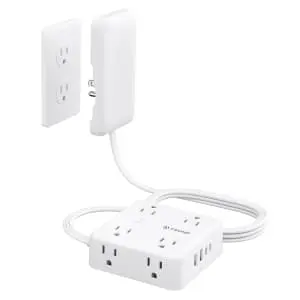 Trond Flat Outlet Cover Extender with 6-Foot Cord