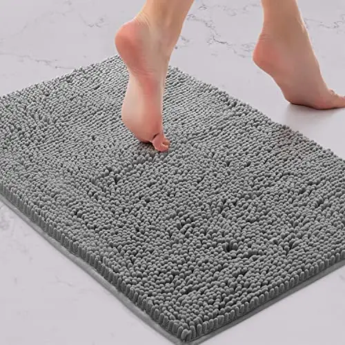 加长雪尼尔毛绒浴室地毯 17 x 24