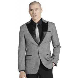 Egara Men's Slim Fit Satin Trim Dinner Jacket