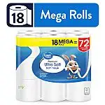 Great Value Ultra Soft Toilet Paper, 18 Mega Rolls