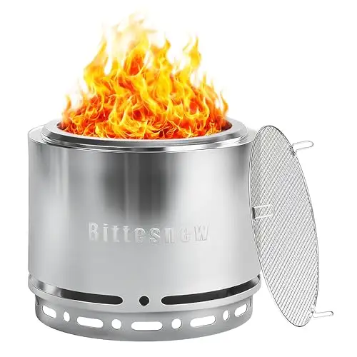 Bittesnew 不锈钢火盆, 便携式户外火盆