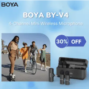 Boya BY-V4 4-Person Simultaneous Recording & Intelligent Noise Cancellation Microphone Set