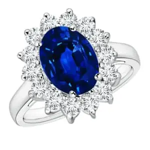 Princess Diana-Inspired 3-TCW Lab-Grown Sapphire and Diamond Ring