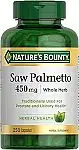 Nature's Bounty Sale: 250 Ct Saw Palmetto Support for Prostate and Urinary Health