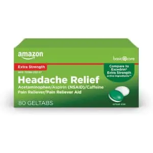 Amazon Basic Care 80-Count Extra Strength Headache Relief Geltabs