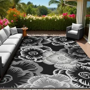 MontVoo 5x8-Foot Outdoor Waterproof Patio Rug