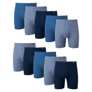 Hanes Men's ComfortSoft Waistband Moisture-Wicking Cotton Boxer Briefs 10-Pack