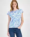 Tommy Hilfiger Women's Cotton Paisley-Print Ruffled Top