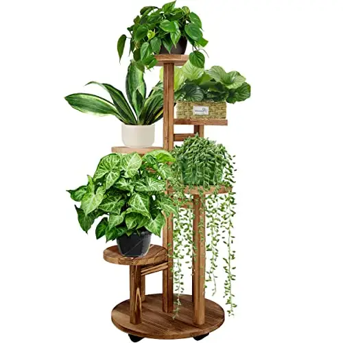 简约5层松木花盆架