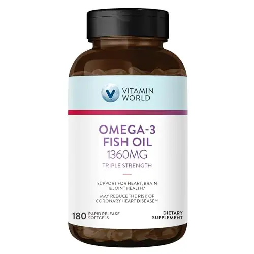 Vitamin World Omega-3 鱼油 1360 毫克 180 粒软胶囊