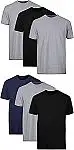 6-pack Hanes Mens Cotton, Moisture-wicking Crew Tee Undershirts