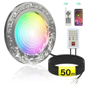 Cesailt 10" 12V 60W LED Underwater Pool Light w/ 50-Foot Cord