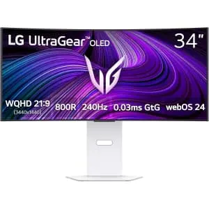 LG UltraGear 34GX90SA-W 34" Ultrawide 1440p HDR 240Hz AMD FreeSync OLED Curved Gaming Monitor