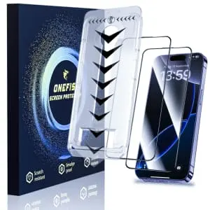 OneFish Tempered Glass Screen Protector 2-Pack for iPhone Pro Max
