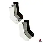 6 Pack Reebok Kids Boy's Pro Series Cushion Crew Socks