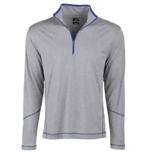 Page & Tuttle Men's Coverstitch Mock Neck Quarter Zip Pullover