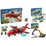 LEGO City Bundle: Emergency Air Ambulance, Construction Excavator, and Fire Rescue Plane