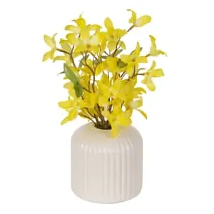 BH&G 10" Artificial Yellow Forsythia in Vase
