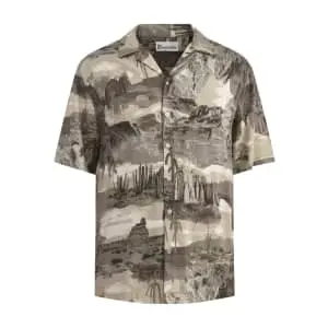No Boundaries Men's Print Button Up Shirt