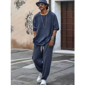 Men's Relaxed Fit Pant and Shirt Set