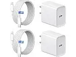 2-Pack 20W USB-C Charging Adapter & 10FT Lightning Cable