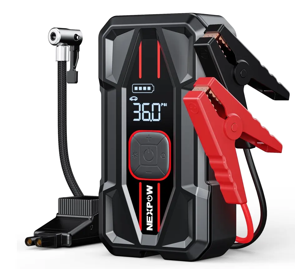 Walmart也来赶会员日！NEXPOW 3000A便携式汽车应急启动电源+充气泵， 12V，配备150PSI 气泵，支持PD 30W快充，适用于轿车/SUV/卡车等，仅售 $58.99（63% OFF）免运费！