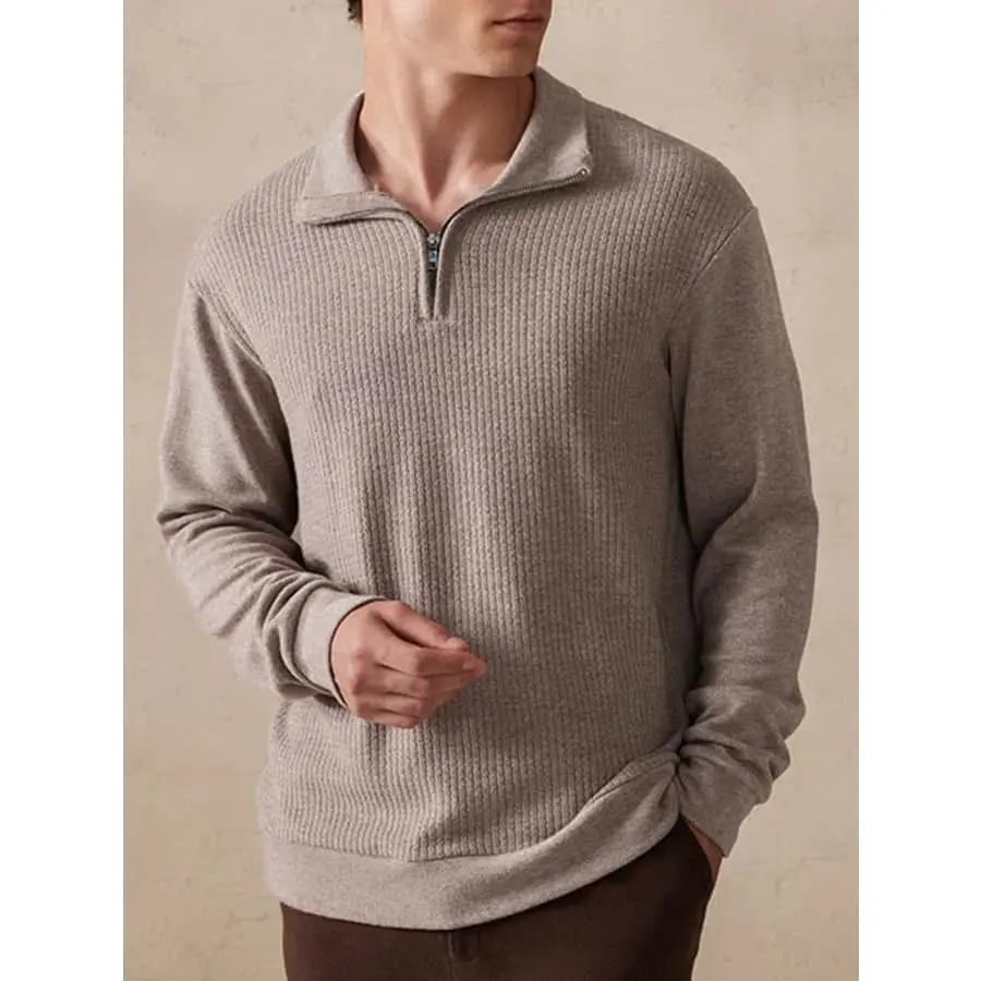 Coofandy Stretchy Polo-Collor Sweater