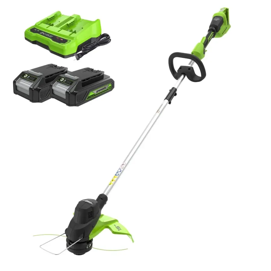 Greenworks 48V (24V x 2) 15" Cordless Battery Torqdrive String Trimmer w/ Two 2.0Ah USB Batteries & Charger