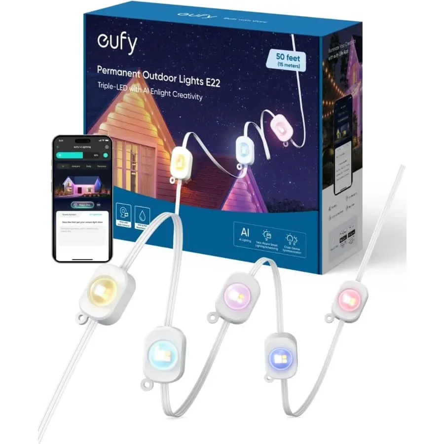 Certified Refurb eufy 50-Foot 30-LED Permanent Outdoor Light String