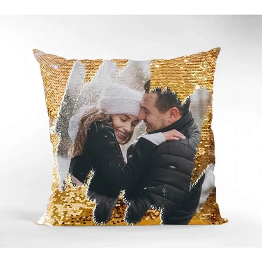 16" x 16" Photo Magic Flip Sequin Square Pillow 2-Pack - Customize Yours