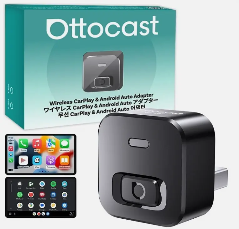 Ottocast 2025 USB Wireless CarPlay Adapter For iPhone Apple Wireless Dongle Plug ＆ Play