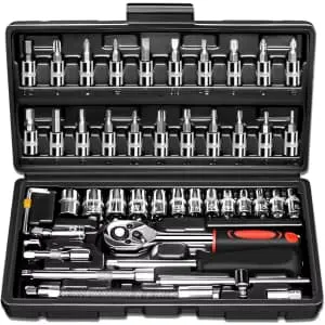 46-Piece Drive Socket Ratchet Wrench Set