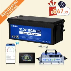 Refurb DC House 48V 100Ah Lithium Golf Cart Battery w/ Charger