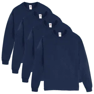 Hanes Men's Essentials Cotton Long Sleeve 4-Pack