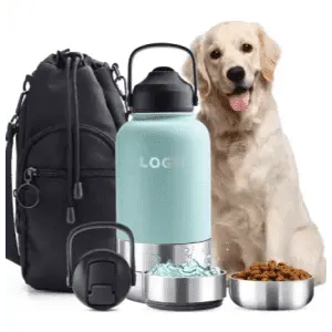 32-oz. Stainless Steel Pet Feeder & Portable Water Bottle