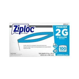 SC Johnson Professional Ziploc Professional Freezer Bag 2 Gallon 100-Count
