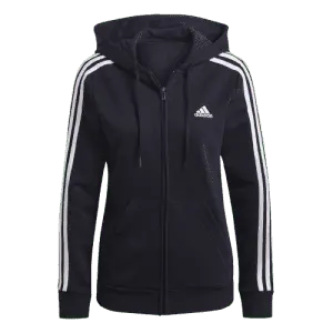 adidas Women's Essentials French Terry 3-Stripes Full-Zip Hoodie