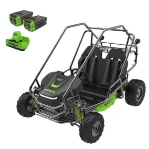 Greenworks 60V Gen 2 Stealth Series All-Terrain Electric Youth Go-Kart w/ 2 8Ah Batteries and Charger